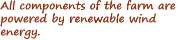 All components of the farm are powered by renewable wind energy.